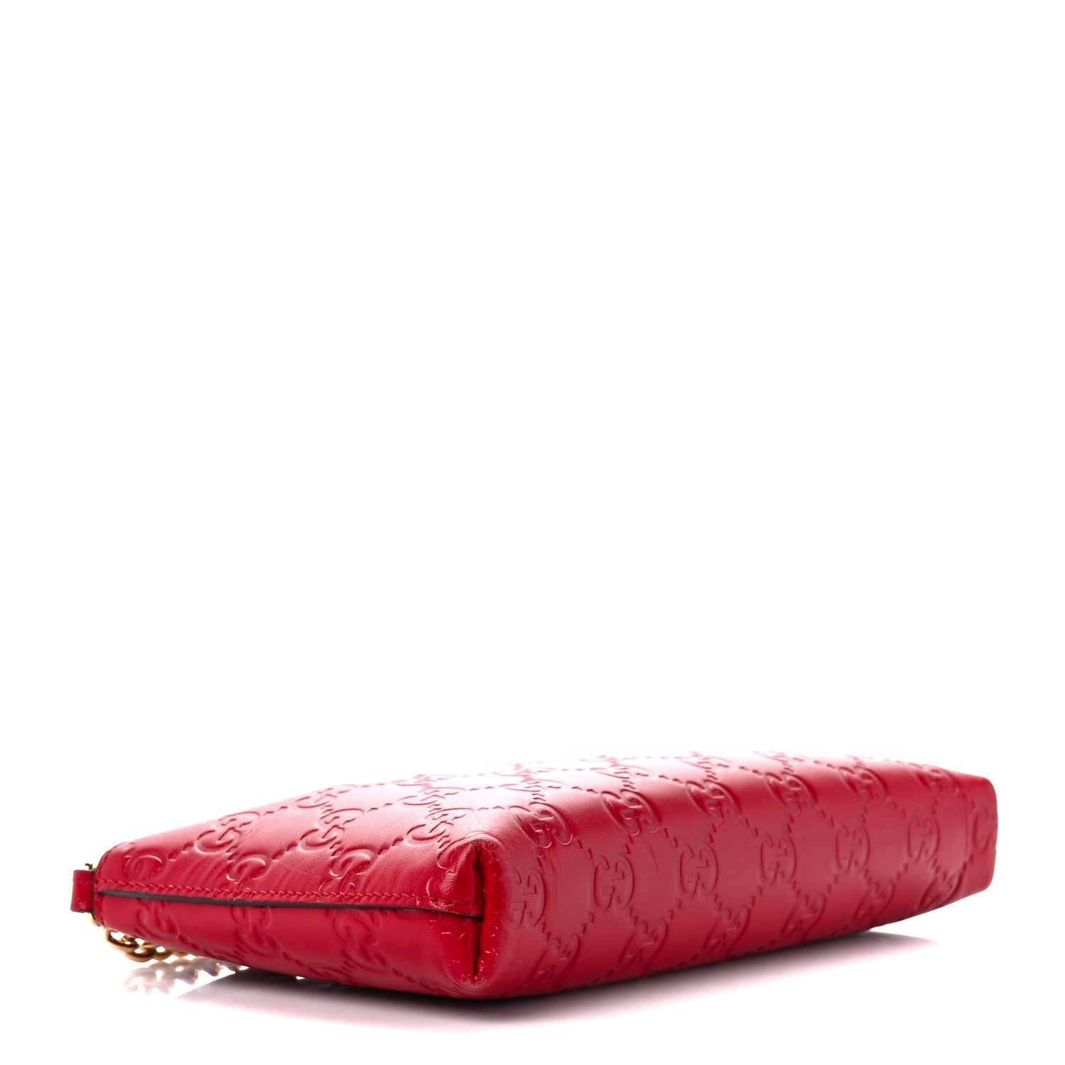 Gucci Guccissima Signature Wrist Wallet Hibiscus Red 4 of 12
