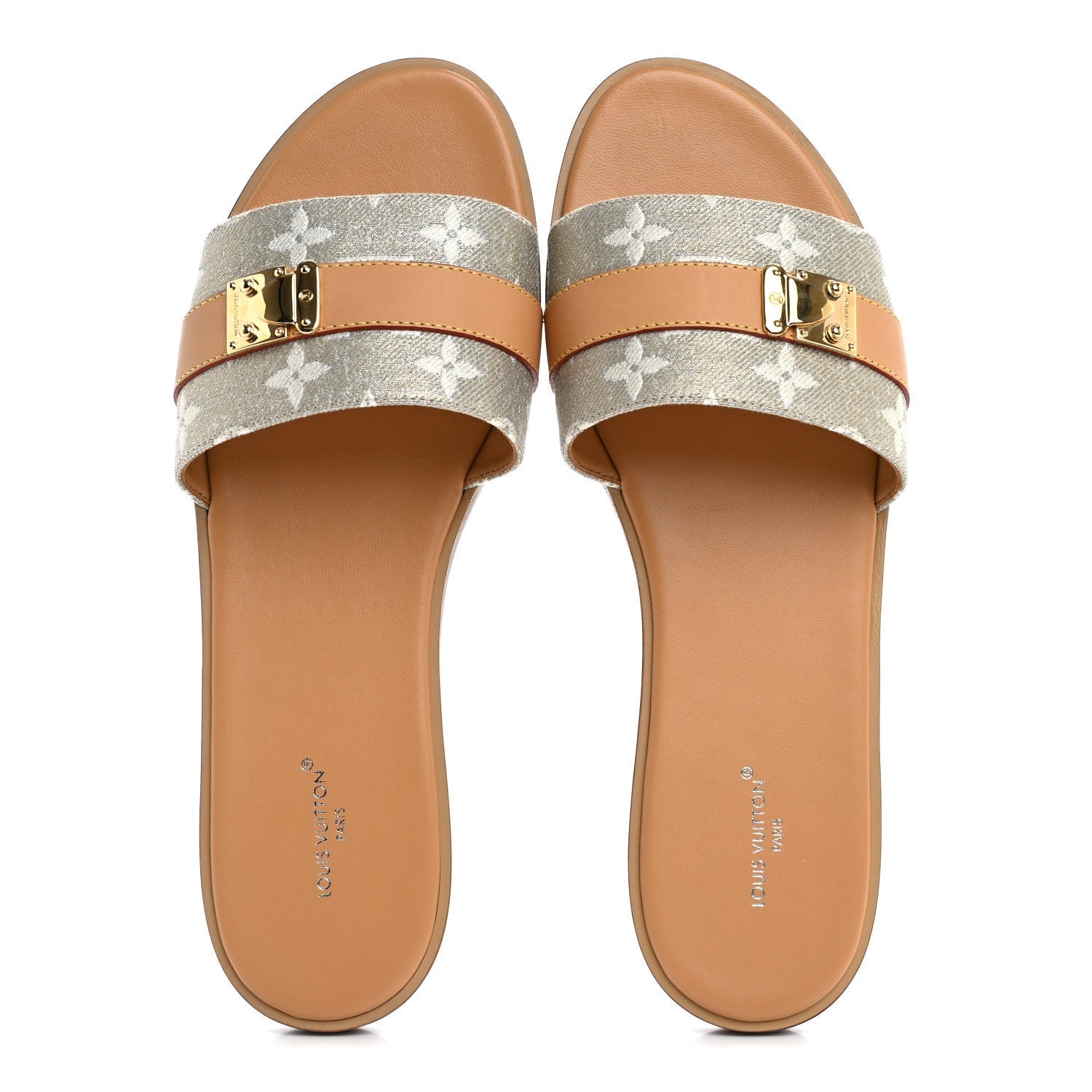 Louis Vuitton Monoglam Lock It Flat Mule 39 3 of 9