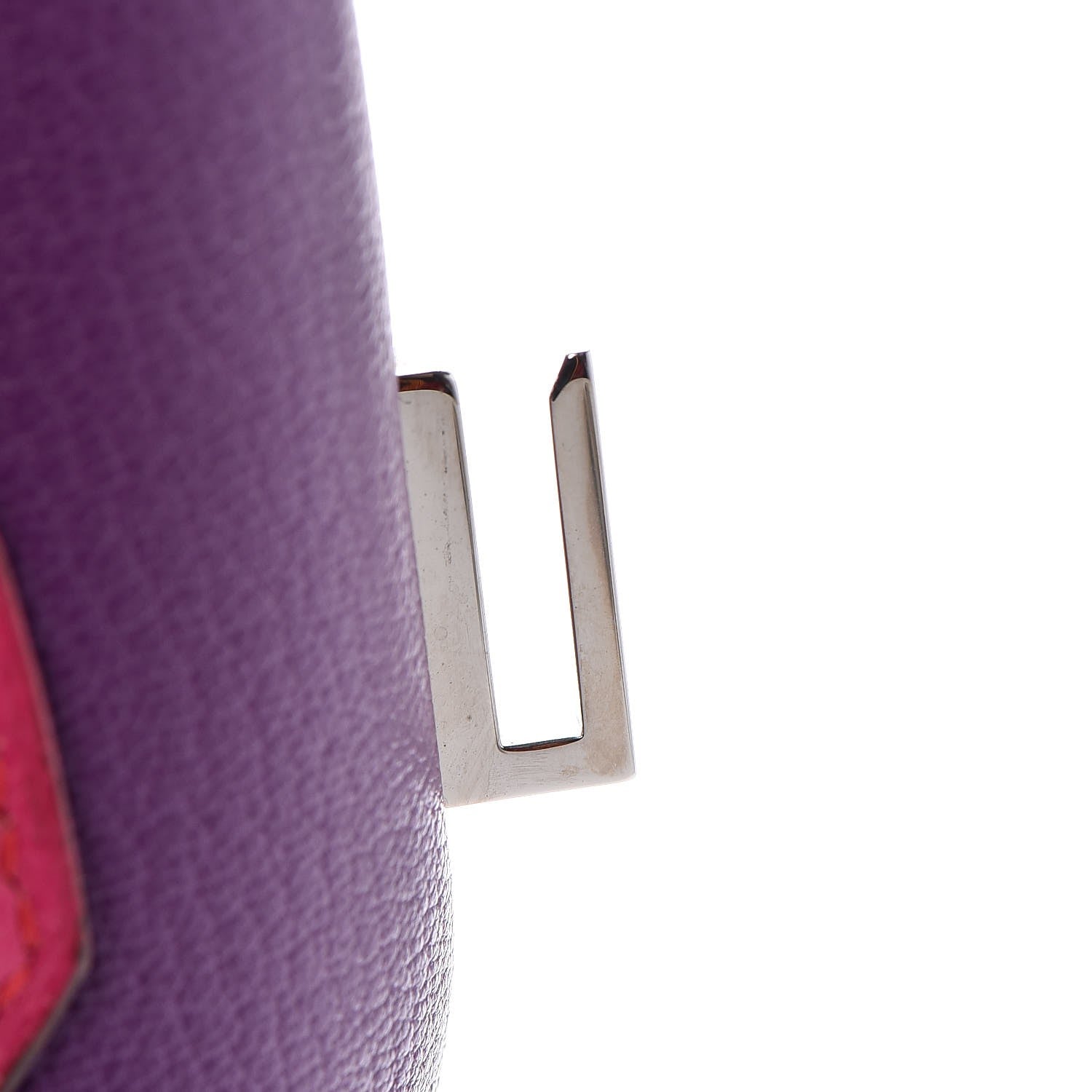 Hermes Chevre Mangalore Bi-Color Horseshoe Birkin 35 Ultraviolet Rose Tyrien 23 of 35