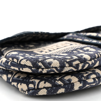 Christian Dior Oblique Embroidered Saddle Bag Blue 8 of 10