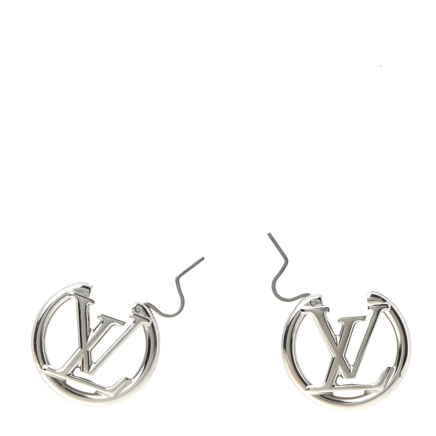 Louis Vuitton Palladium Small Louise Hoop Earrings Silver 3 of 5