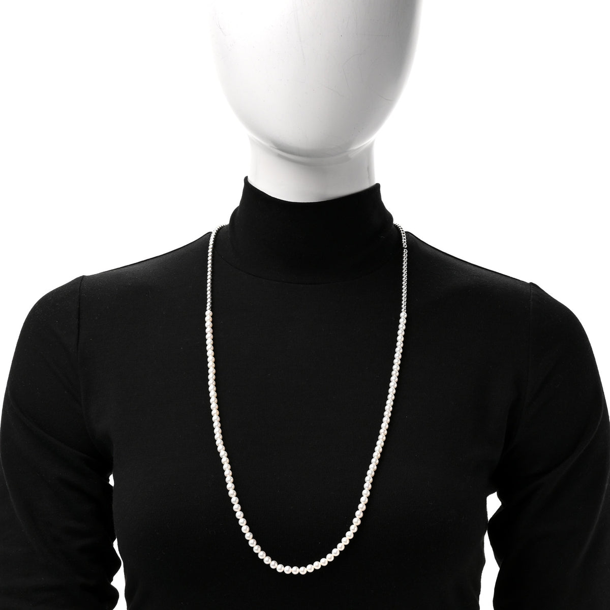 Tiffany Sterling Silver Diamond Cultured Pearl Return to Tiffany Wrap Necklace 2 of 4