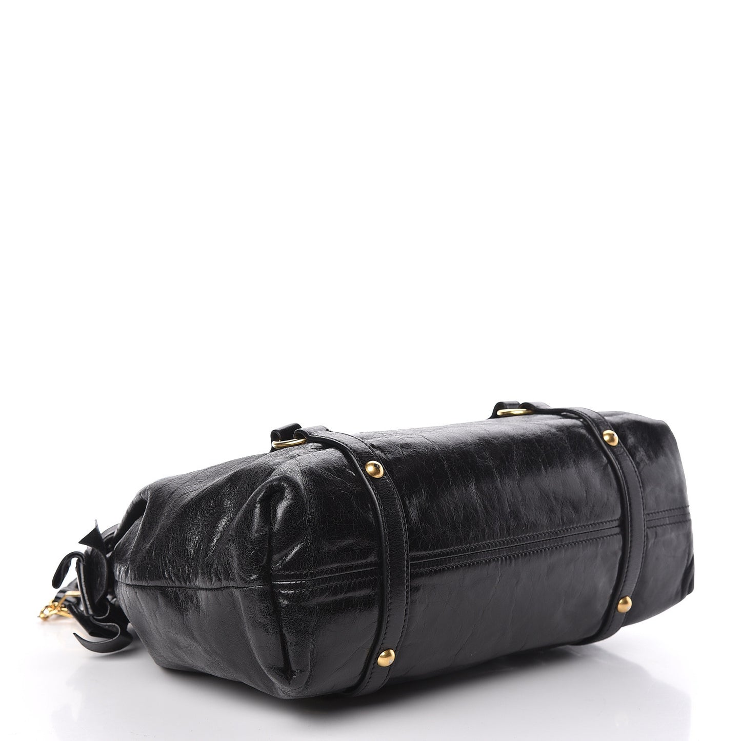 Vitello Lux Bow Tote Black