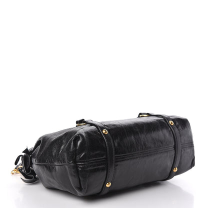 Miu Miu Vitello Lux Bow Tote Black 5 of 11