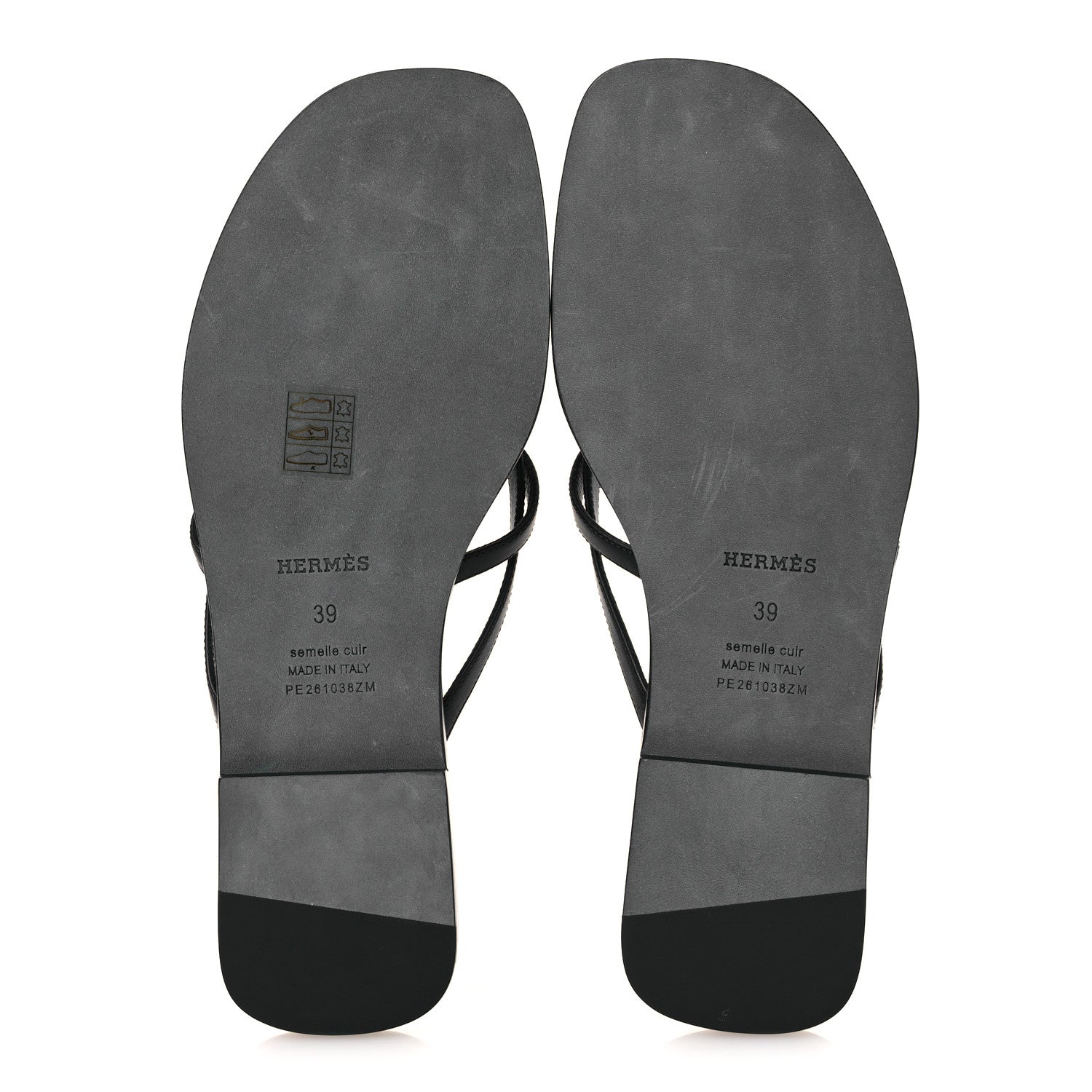 Hermes Calfskin Miss Sandals 39 Black 7 of 11