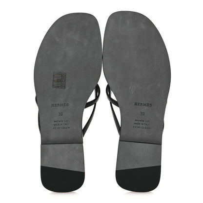 Hermes Calfskin Miss Sandals 39 Black 7 of 11