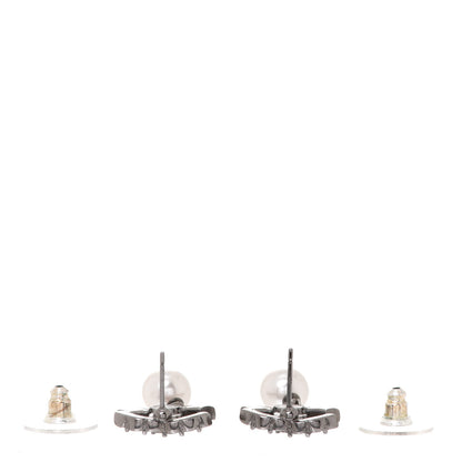 Chanel Crystal Pearl CC Drop Earrings Silver 3 of 5