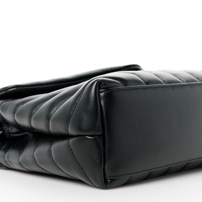 Saint Laurent Calfskin Y Quilted Monogram Monochrome Small Loulou Chain Satchel Black 10 of 12