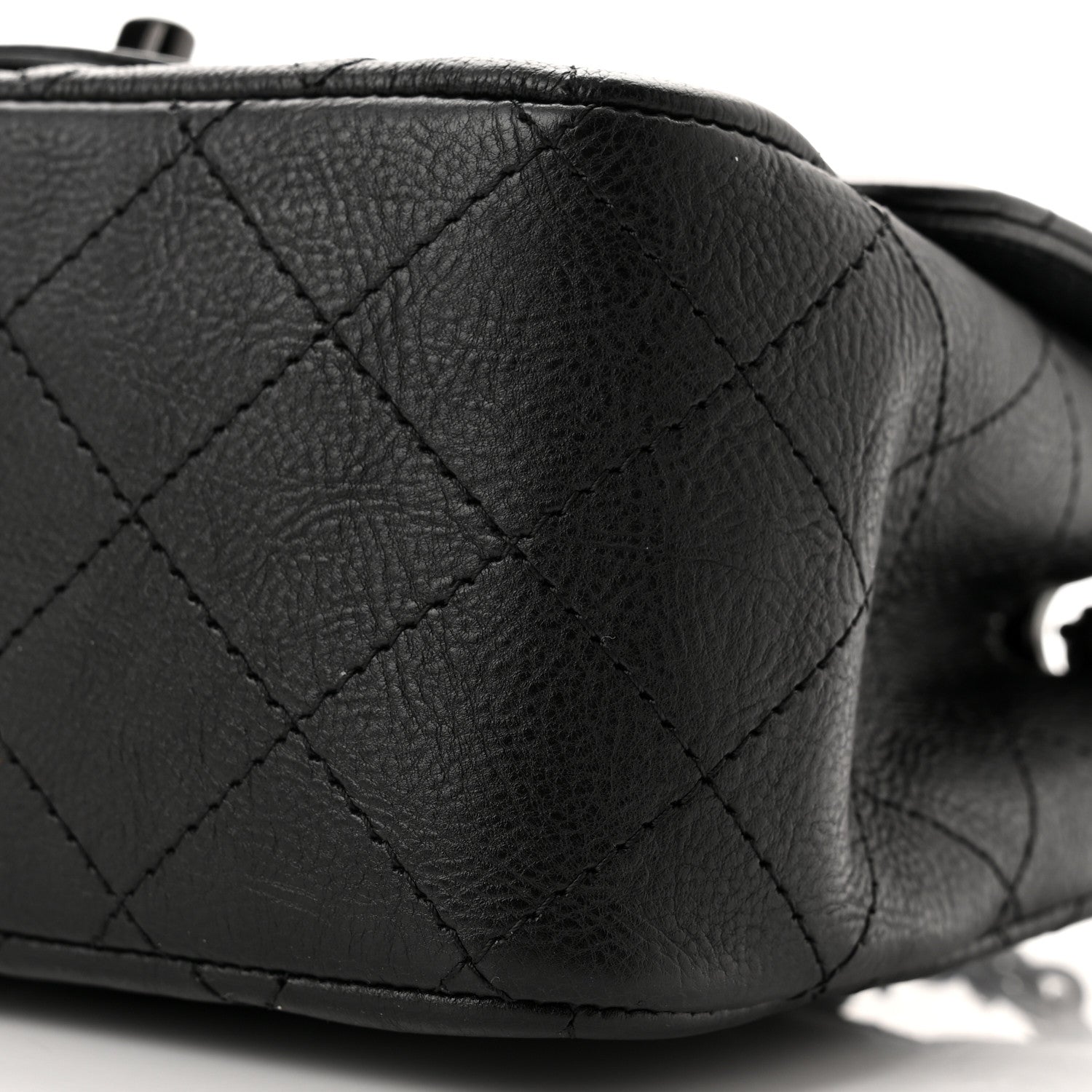 Chanel Crumpled Calfskin Quilted Mini Square Flap So Black 10 of 10