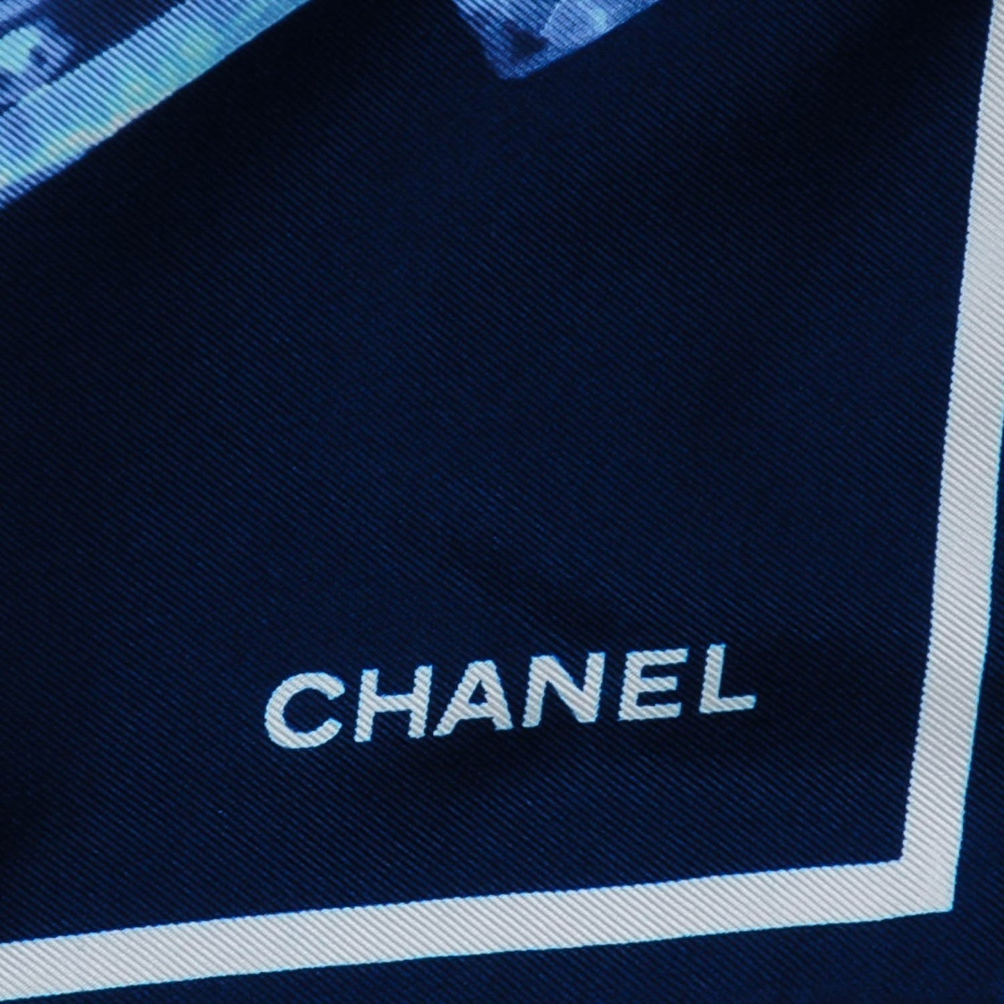 Silk X-Ray Scarf Navy White