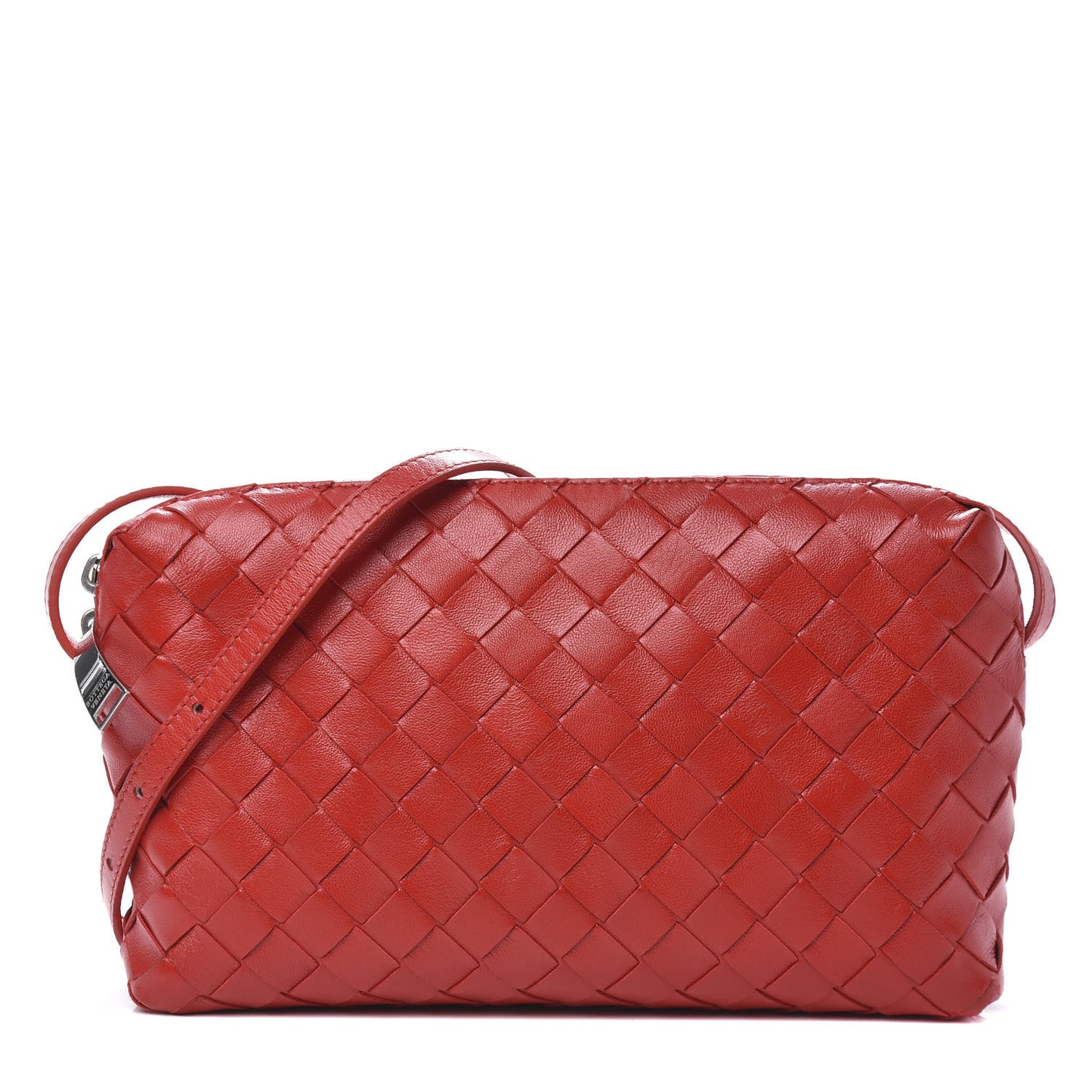Nappa Intrecciato Crossbody Bright Red