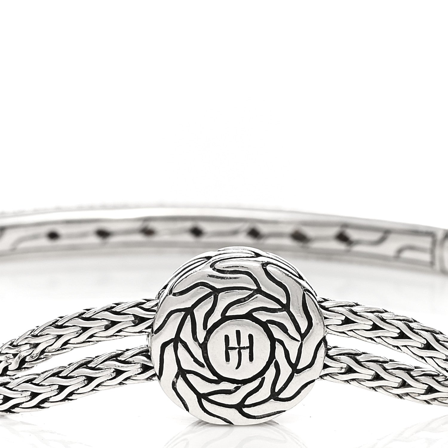 John Hardy Sterling Silver Garnet Pull Through Station Bracelet 3 of 4