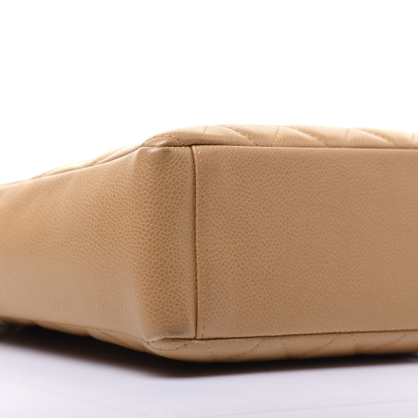 Caviar Quilted Petit Shopping Tote PST Dark Beige