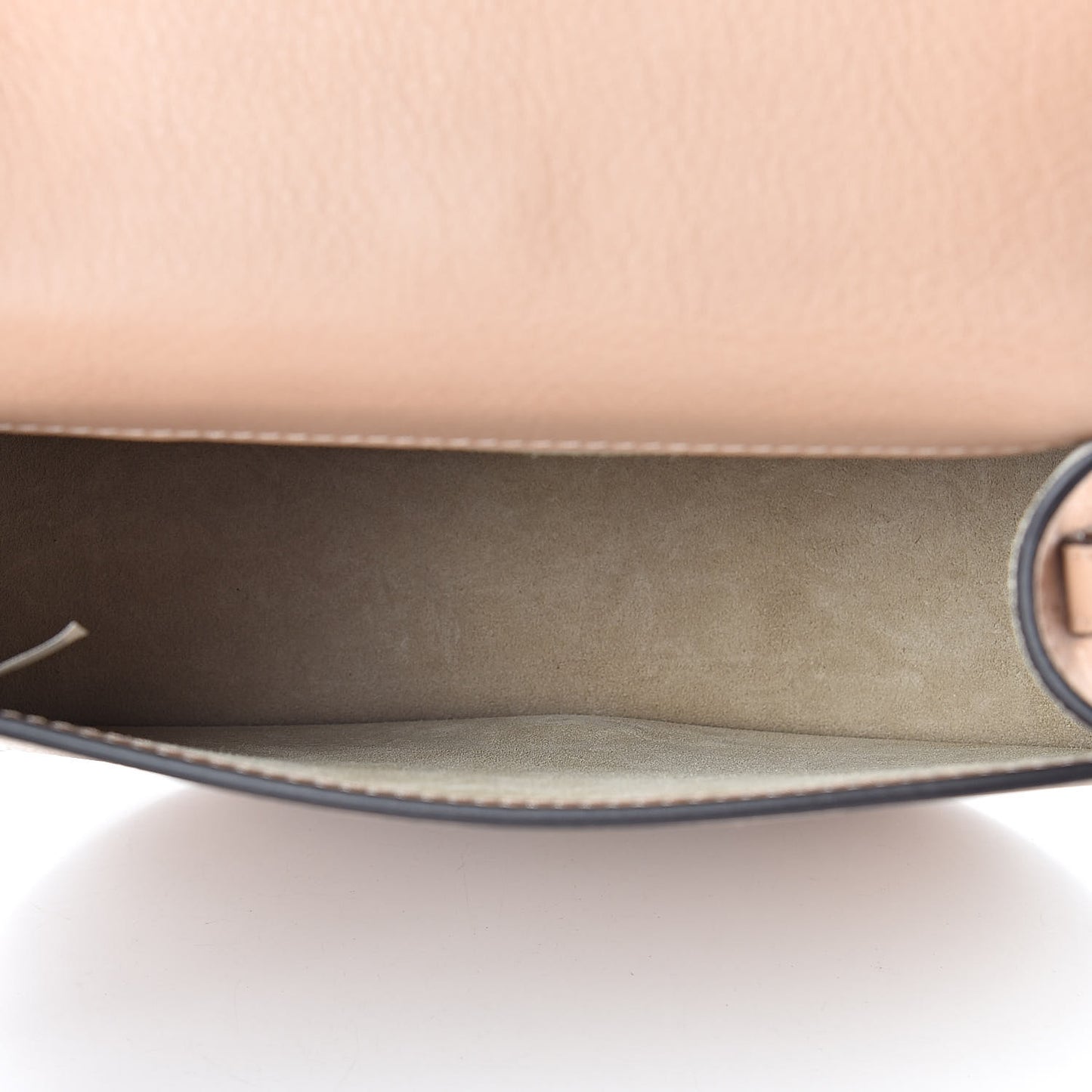 Calfskin Suede Medium Nile Bracelet Bag Biscotti Beige