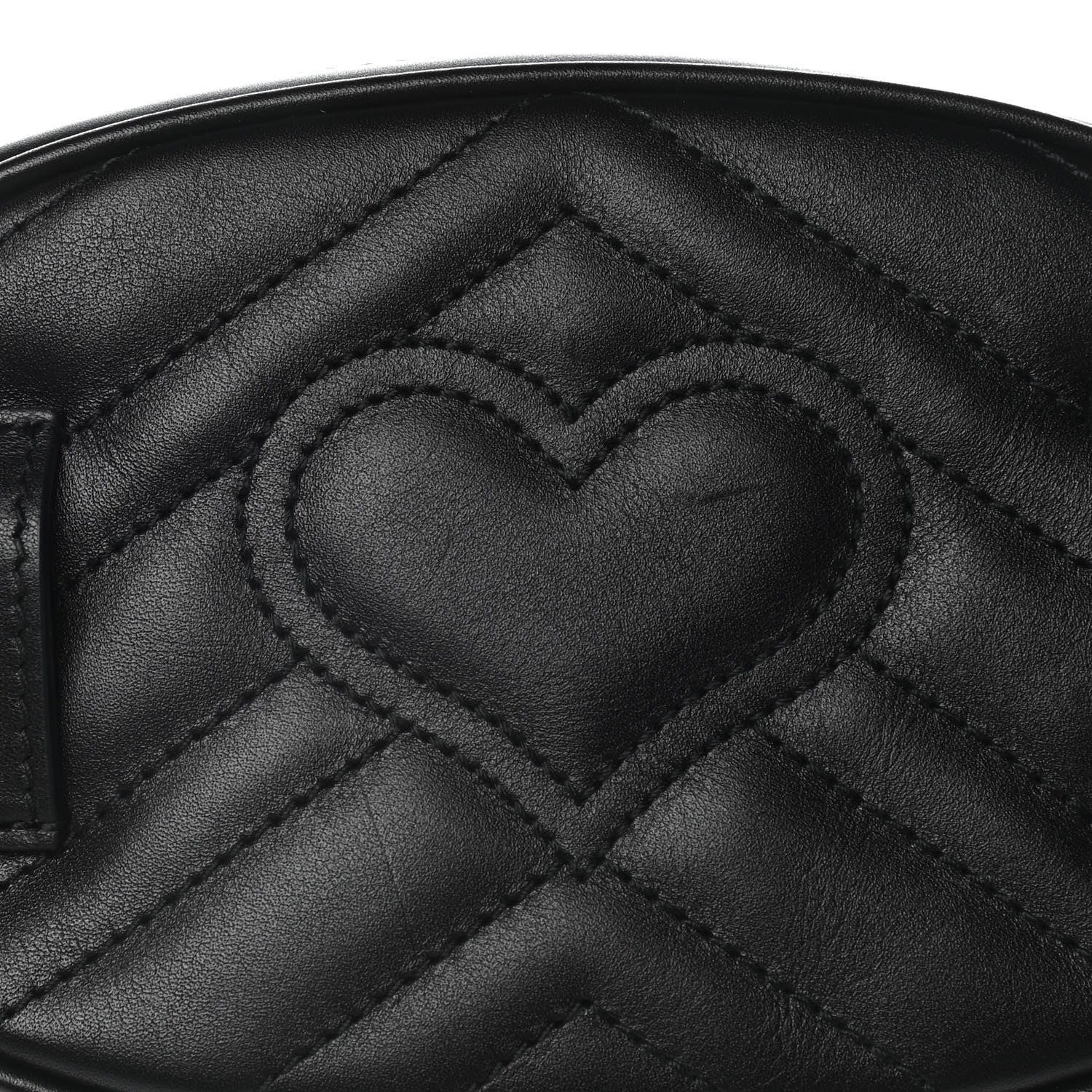 Gucci Calfskin Matelasse GG Marmont Belt Bag 85 34 Black 14 of 16