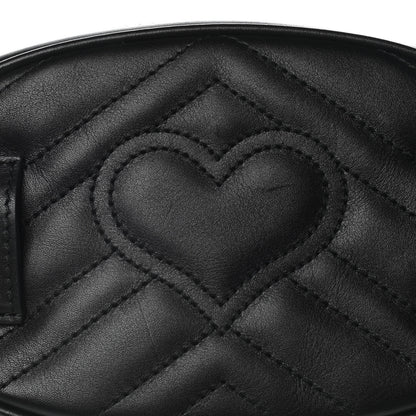 Gucci Calfskin Matelasse GG Marmont Belt Bag 85 34 Black 14 of 16