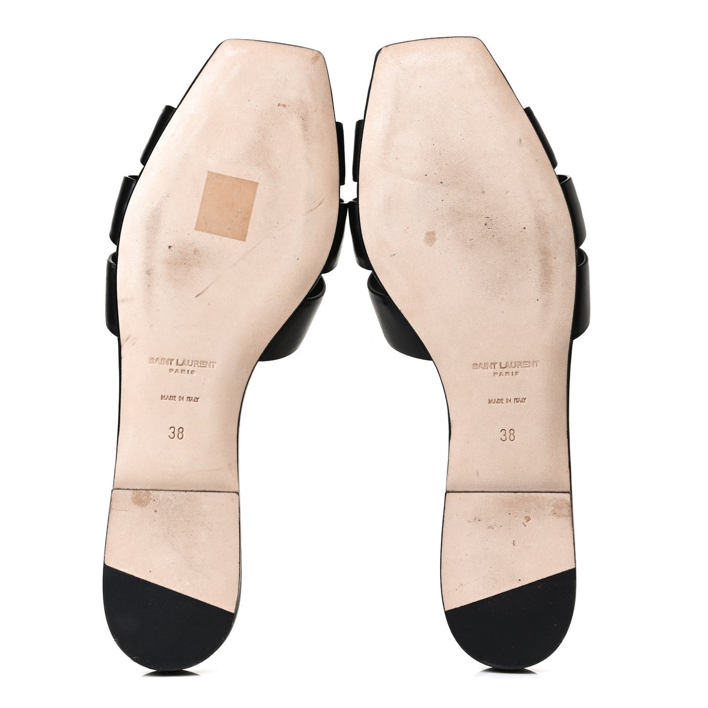 Calfskin Nu Pied 05 Slide Sandals 38 Black