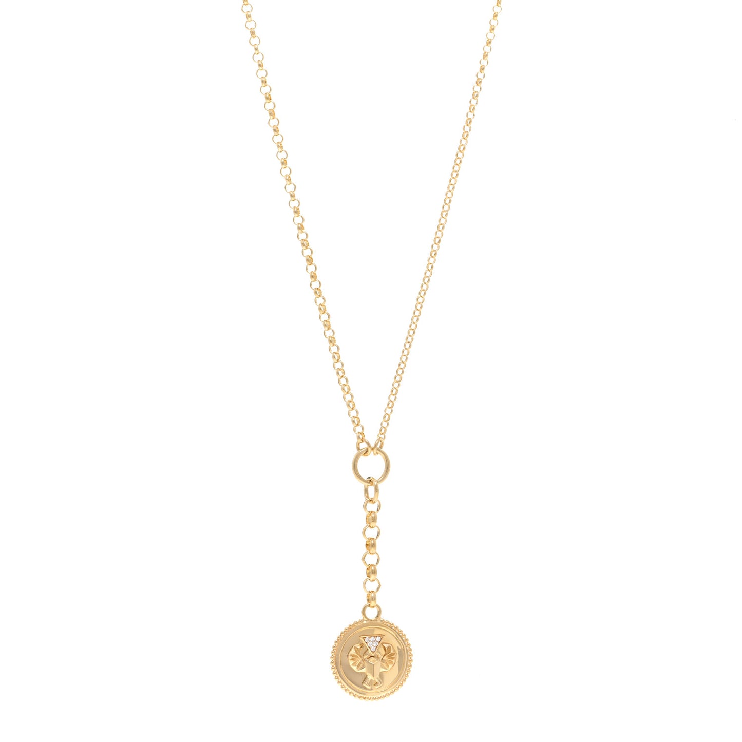 18K Yellow Gold Diamond Protection Baby Mixed Belcher Extension Chain Necklace