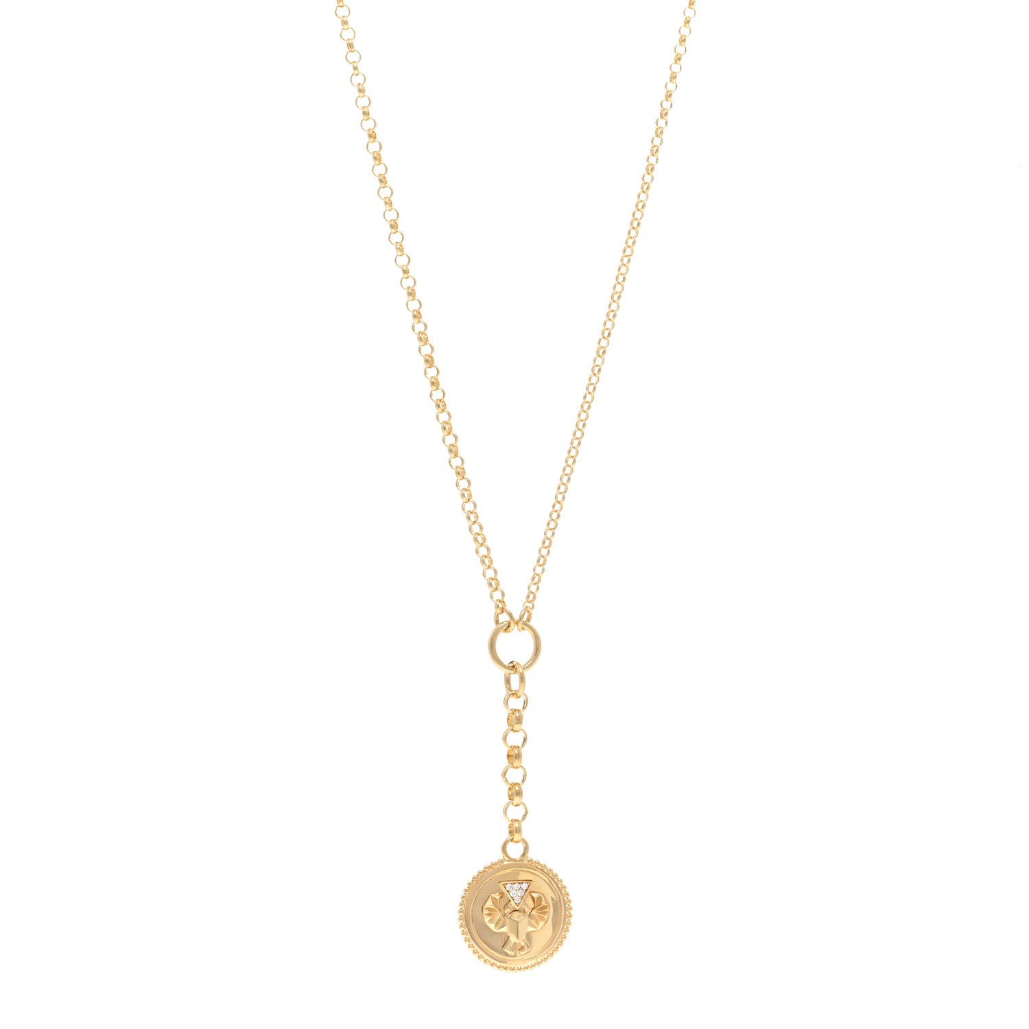 Foundrae 18K Yellow Gold Diamond Protection Baby Mixed Belcher Extension Chain Necklace 1 of 5