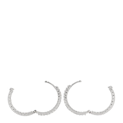Roberto Coin 18K White Gold Diamond 1.53ctw Small Inside Outside Hoop Earrings 3 of 4
