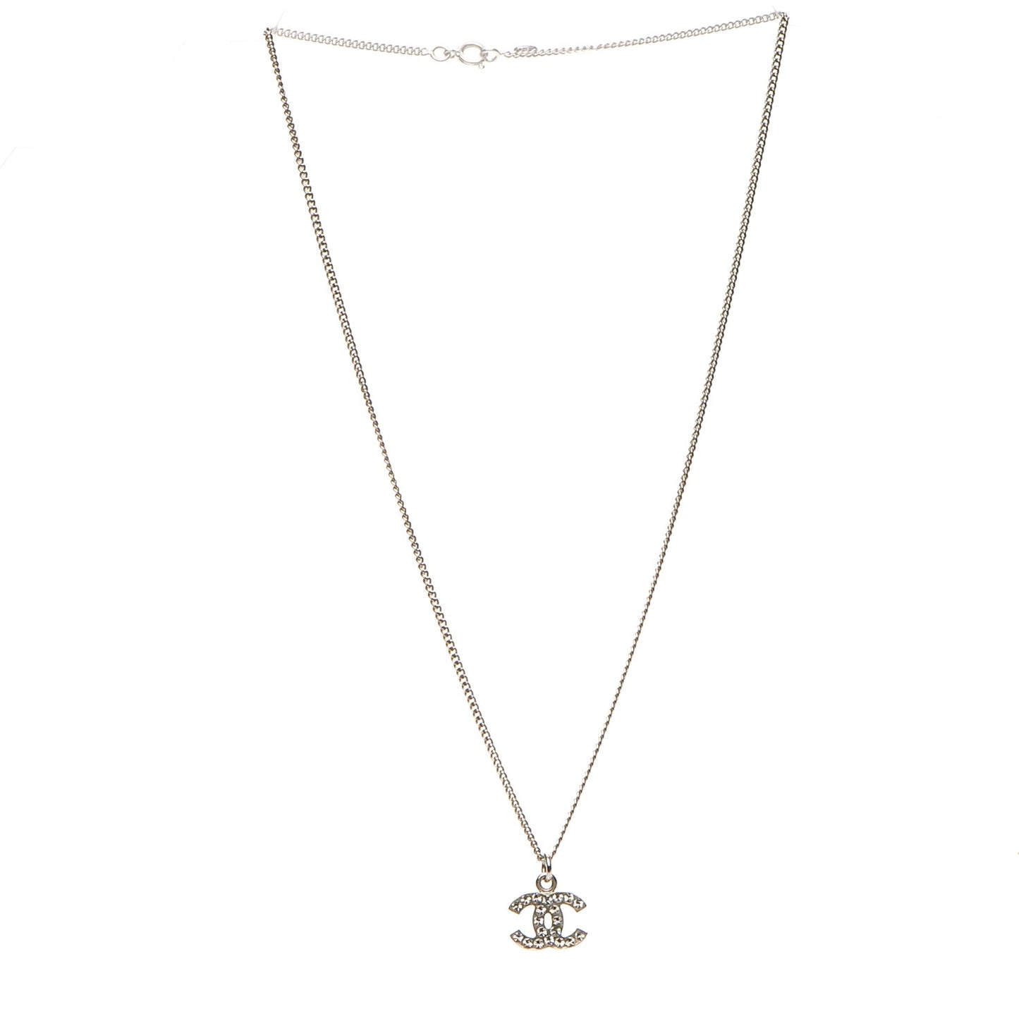 Crystal Timeless CC Necklace Silver