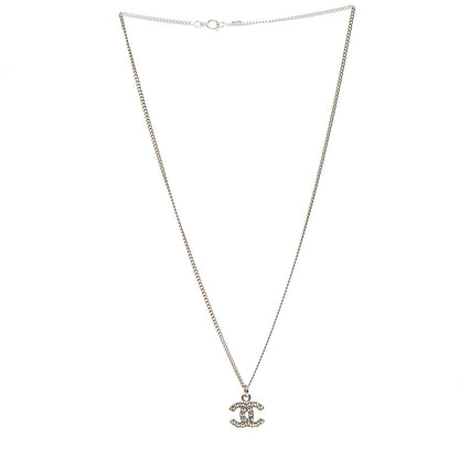 Chanel Crystal Timeless CC Necklace Silver 4 of 5