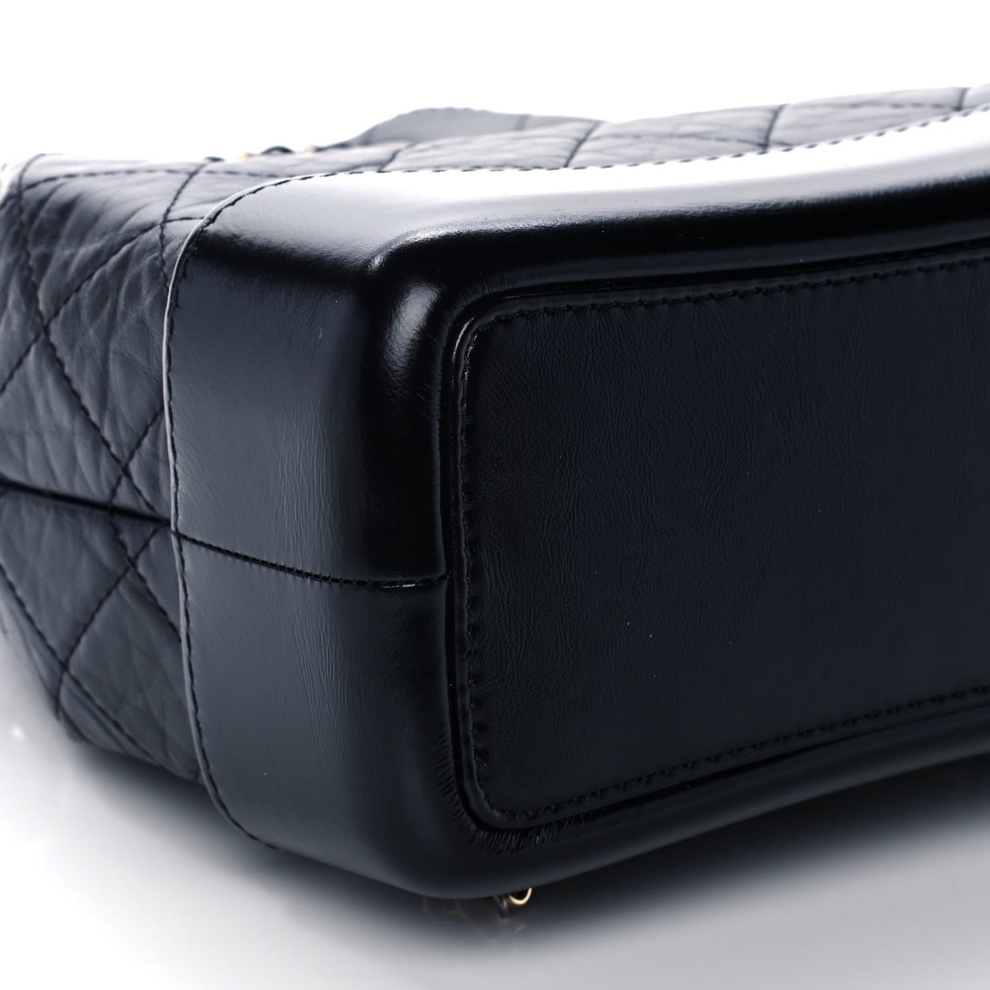 Aged Calfskin Quilted Small Gabrielle Backpack Black