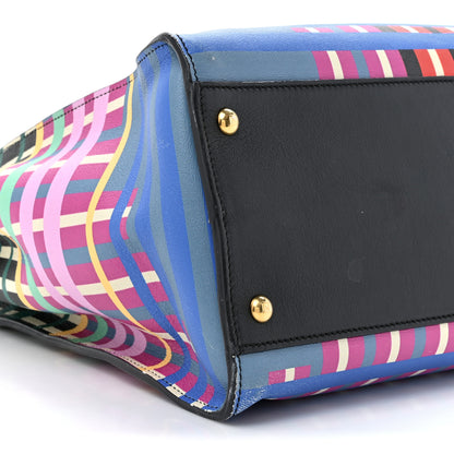 Fendi Vitello Seta Digital Print Large Peekaboo Iconic Satchel Multicolor Black 11 of 19