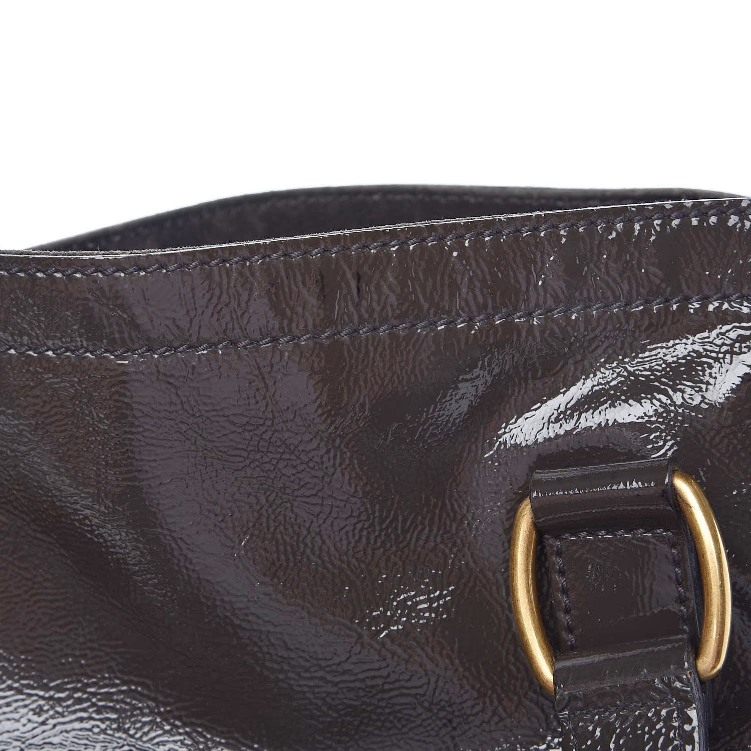 Saint Laurent Patent Medium Downtown Tote Grey 11 of 17
