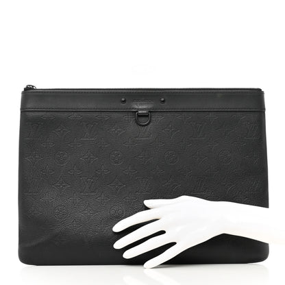 Louis Vuitton Calfskin Monogram Shadow Discovery Pochette Black 2 of 9