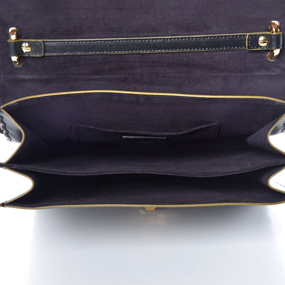 Fendi Vitello Liberty Scalloped Studded Kan I Shoulder Bag Black 5 of 7