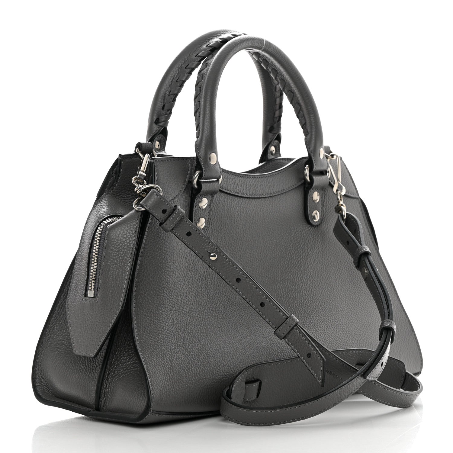 Balenciaga Grained Calfskin Neo Classic Silver Hardware S City Dark Grey 3 of 11