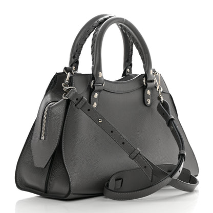 Balenciaga Grained Calfskin Neo Classic Silver Hardware S City Dark Grey 3 of 11