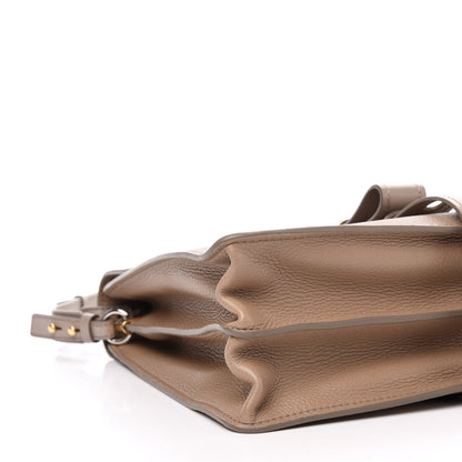 Chloe Grained Deerskin Shiny Calfskin Large Aby Day Shoulder Bag Motty Grey 8 of 10