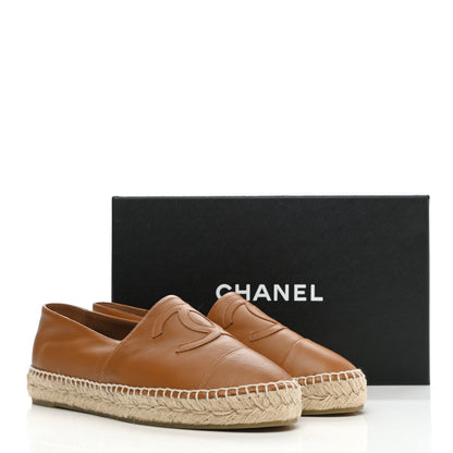 Chanel Calfskin CC Espadrilles 41 Light Brown 10 of 10