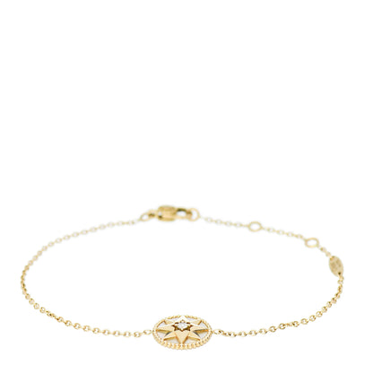 Christian Dior 18K Yellow Gold Diamond Mother of Pearl Rose Des Vents Bracelet 1 of 4