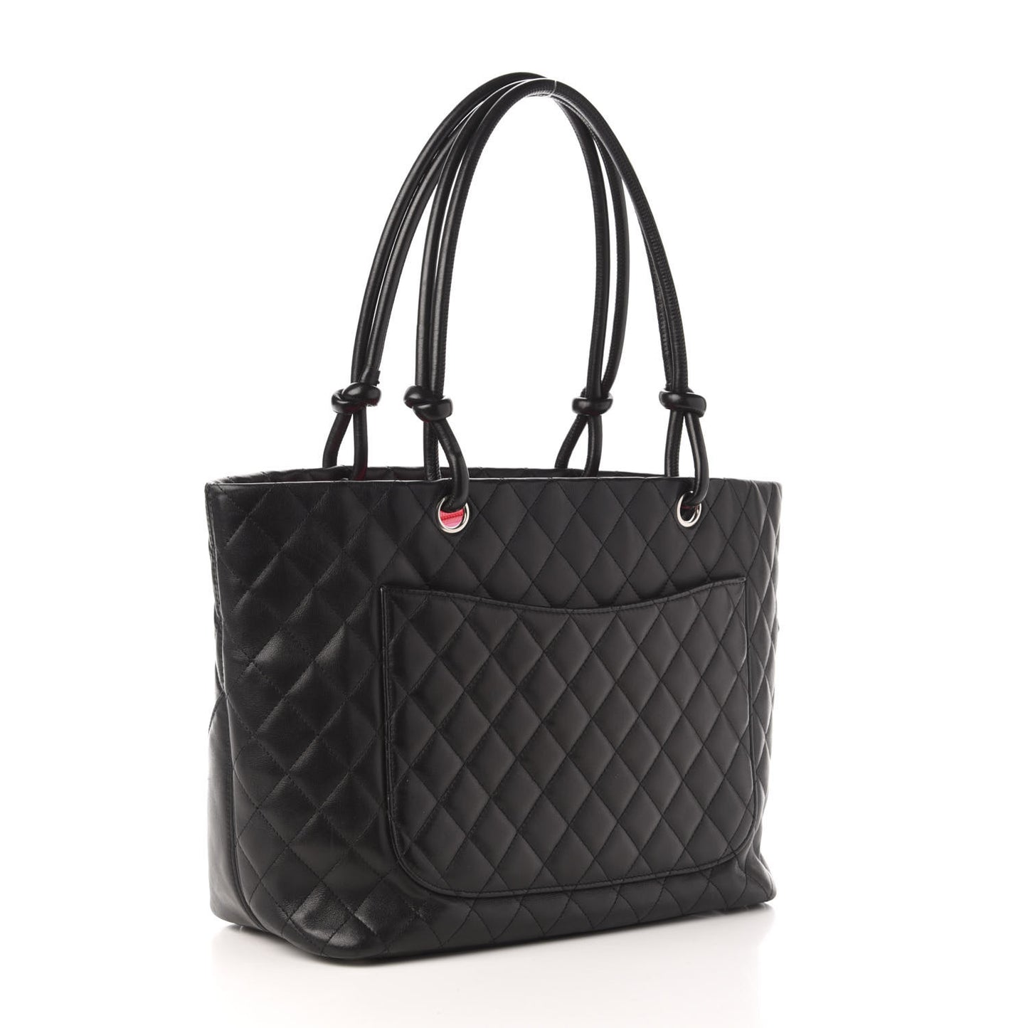 Calfskin Quilted Large Cambon Tote Black