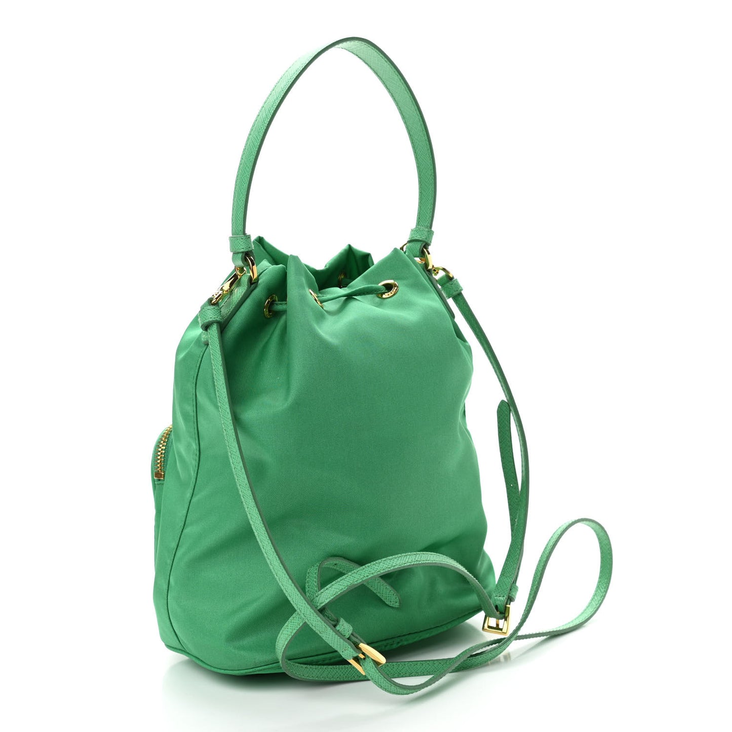 Re-Nylon Saffiano Mini Bucket Crossbody Bag Menta