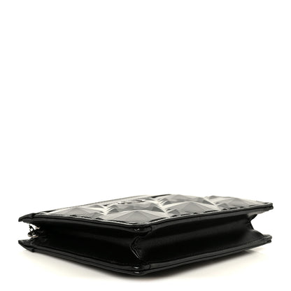 Christian Dior Calfskin Macrocannage Diamond Caro Zipped Pouch With Chain Black 4 of 11