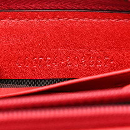 Gucci Suede Patent Web Ophidia Zip Around Wallet Hibiscus Red 7 of 8