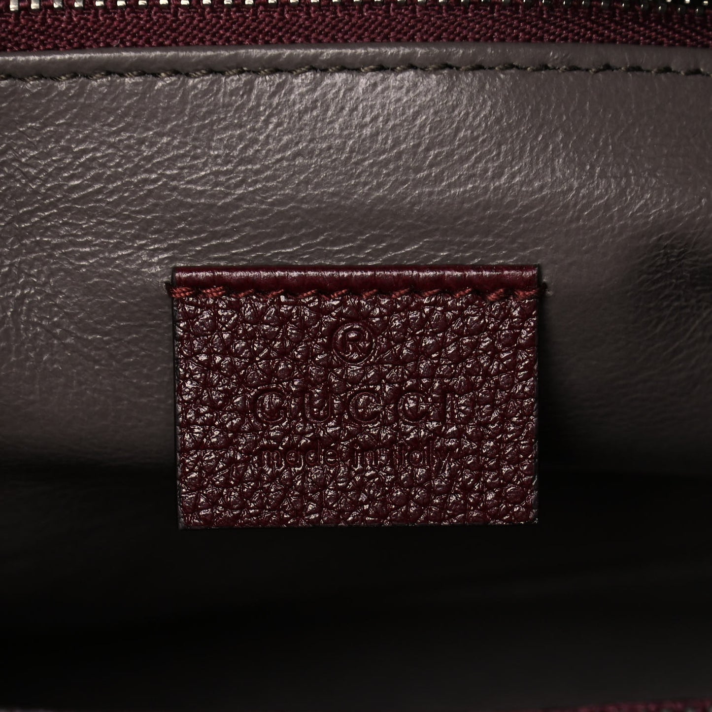 Grainy Calfskin Small Zumi Top Handle Bag Vintage Bordeaux