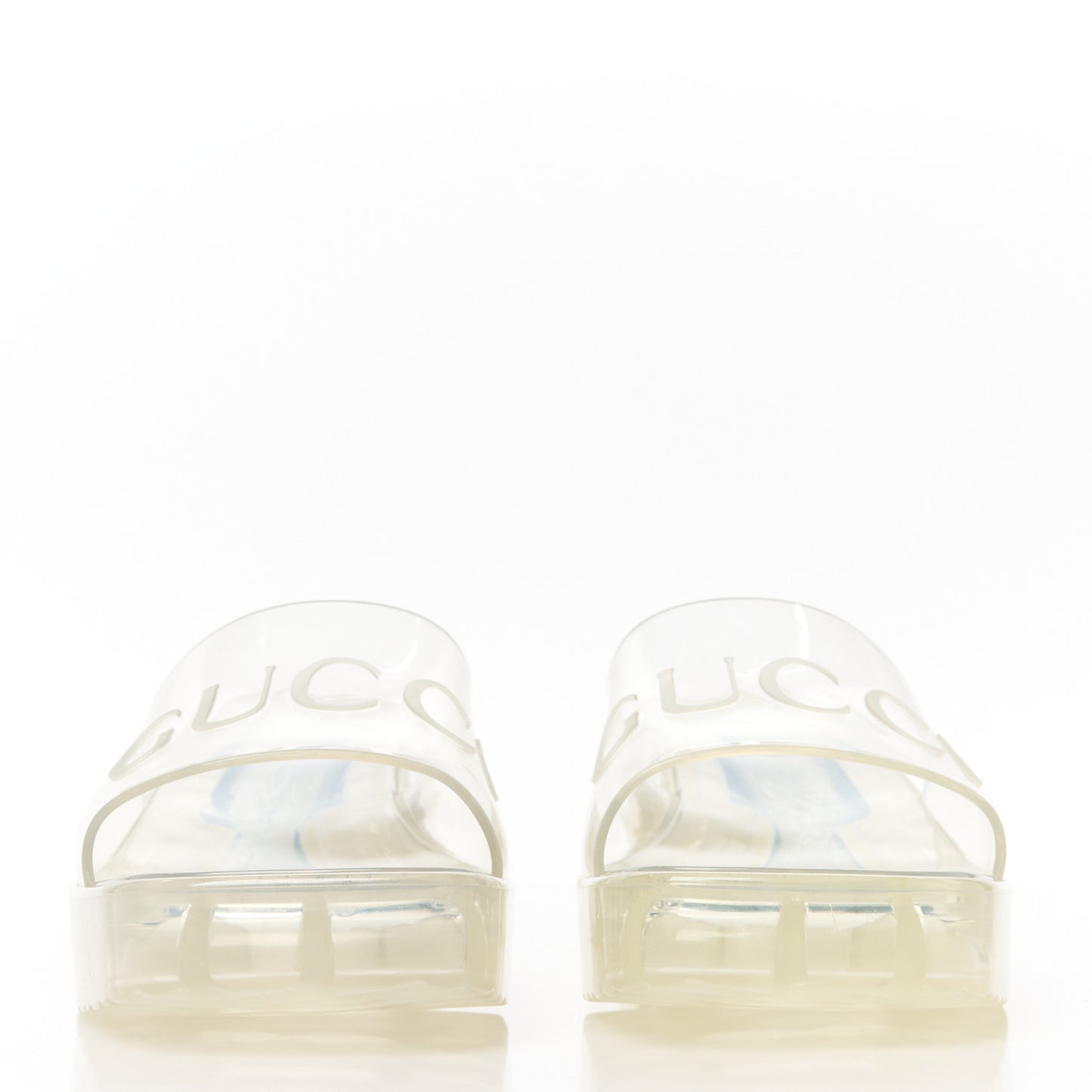 Rubber Gucci Logo Womens Platform 20/60mm Slide Sandals 39 Transparent