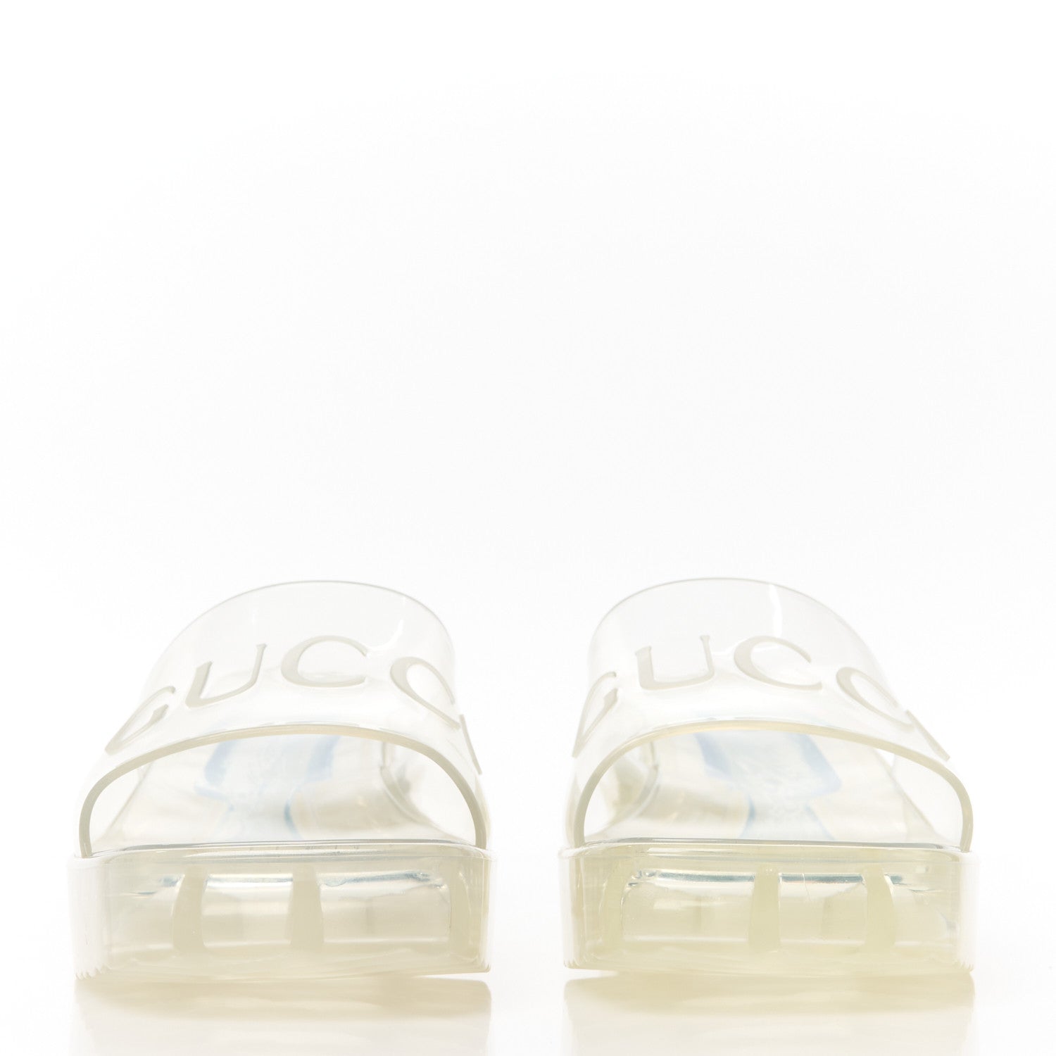 Gucci Rubber Gucci Logo Womens Platform 20/60mm Slide Sandals 39 Transparent 2 of 8