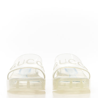 Gucci Rubber Gucci Logo Womens Platform 20/60mm Slide Sandals 39 Transparent 2 of 8