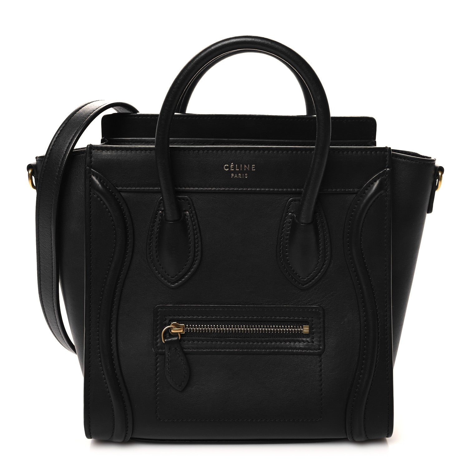 Celine Smooth Calfskin Nano Luggage Black 1 of 9