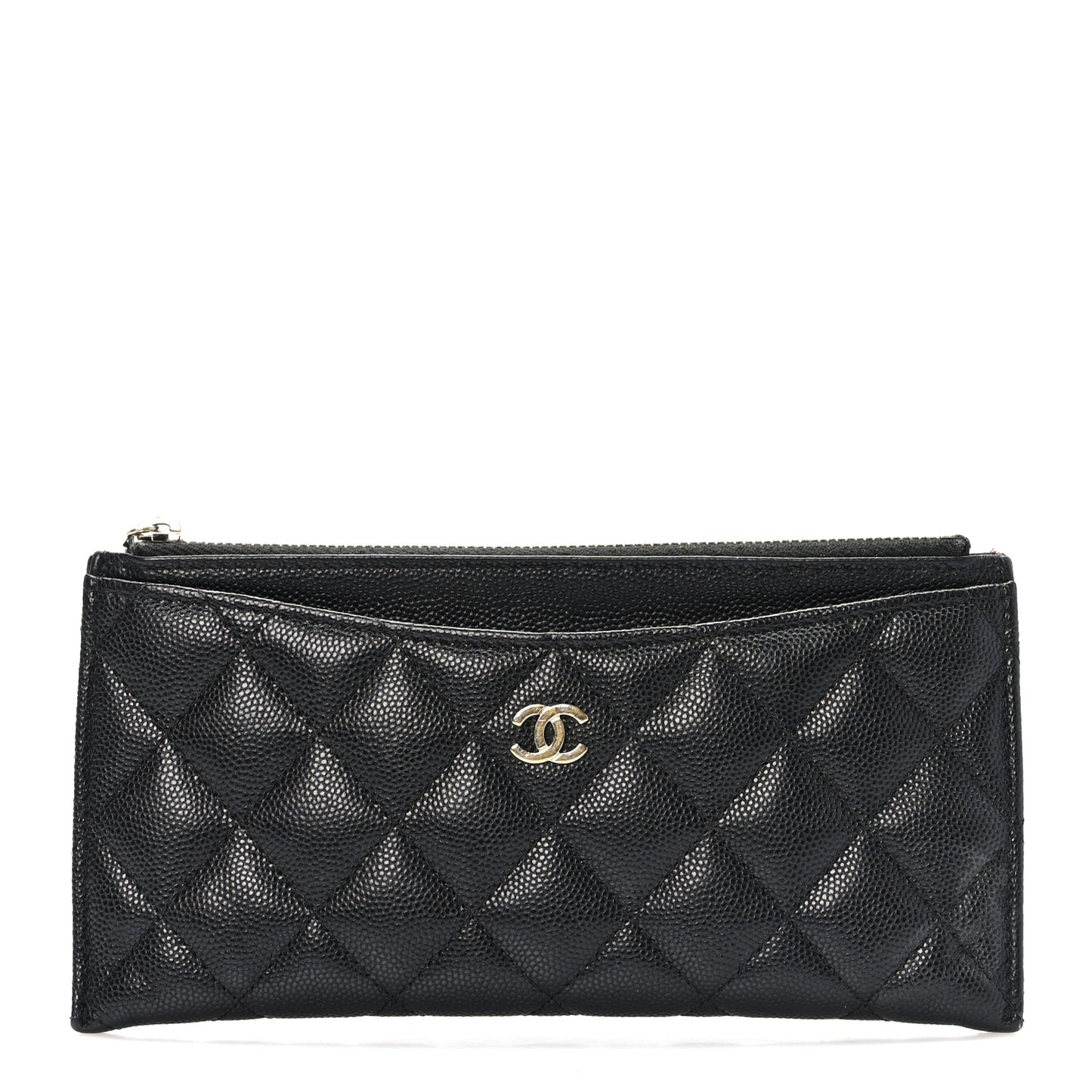 Caviar Quilted Classic Zip Pouch Black
