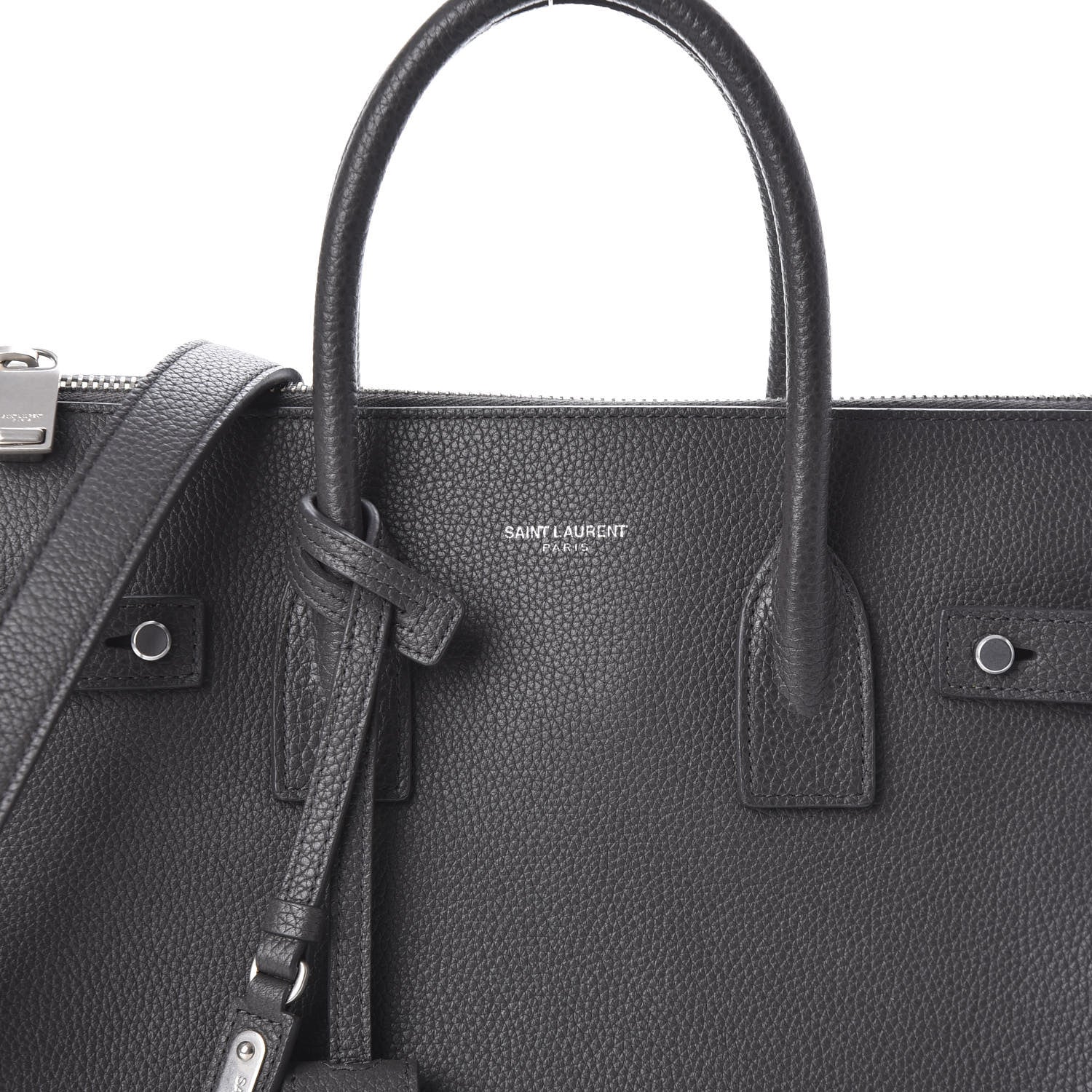 Saint Laurent Grained Calfskin Baby Supple Sac De Jour Asphalt 7 of 10