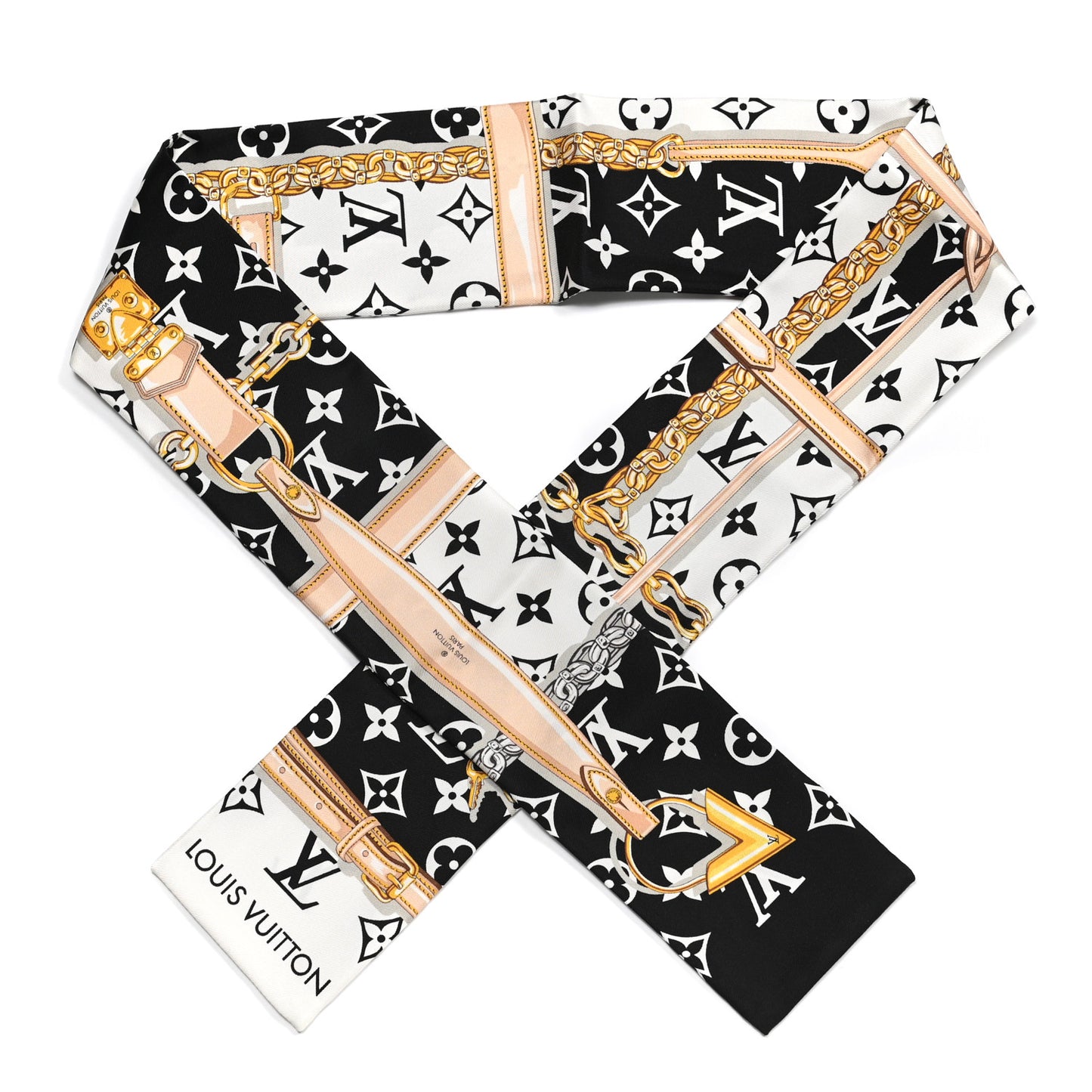 Silk Monogram Confidential Bandeau Black