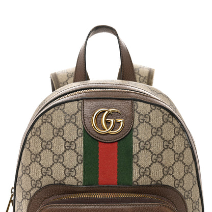 Gucci GG Supreme Monogram Calfskin Web Small Ophidia Day Backpack Beige Ebony New Acero 5 of 12