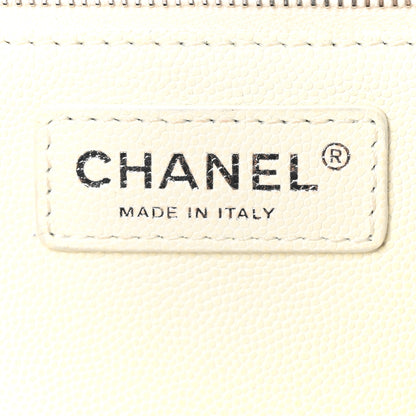 Chanel Caviar Stitched Large Lady Coco Shopping Tote White 6 of 10